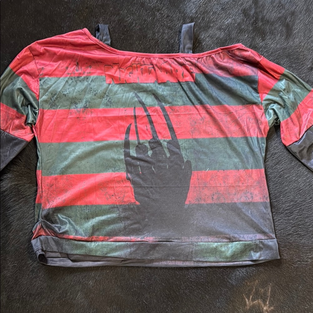 Striped Red and Green Long Sleeve Top Freddy Krueger shirt